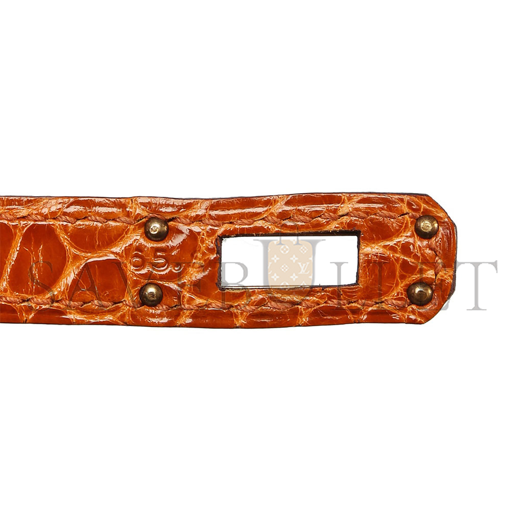 H**mes master pain dÉpice alligator kelly pochette with permabrass hardware (22*14*7cm)